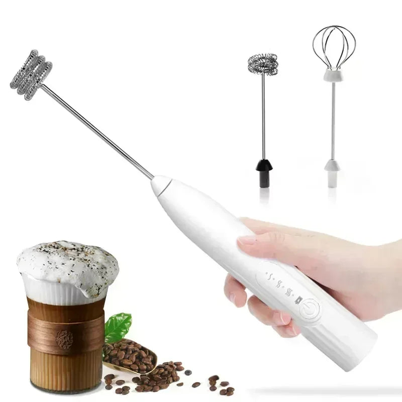 2-In-1 Kitchen Items USB Charging Electric Egg Beater Mini Blender Kitchens Accessories Mixer Household Gadgets Double Head Bar