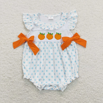 Wholesale Newborn Romper Floral Blue Jumpsuit Embroidery Chicken Toddler Kid Children Summer Matching Baby Boy Girl One-Piece