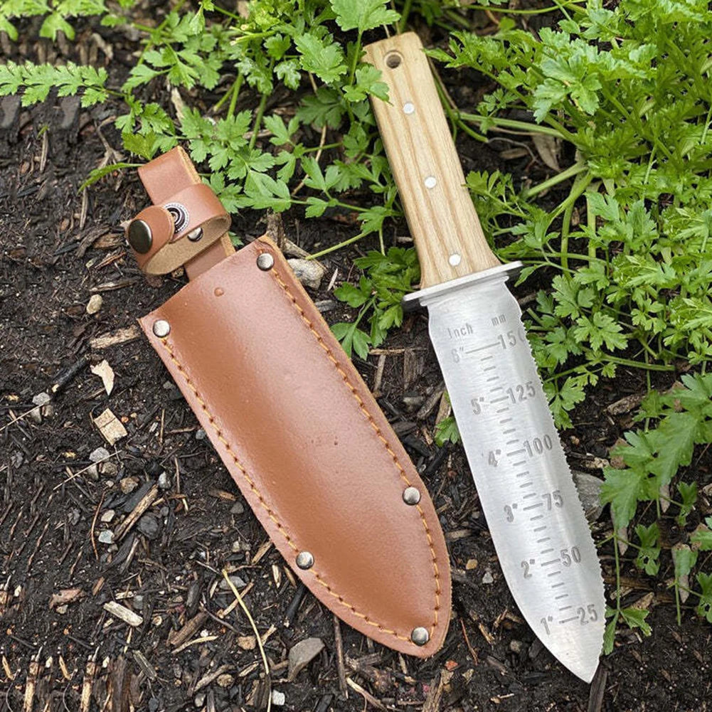 Professional Steel Gardening Shovel Gardener-Digging Tool Multifunction Garden Cutter with Leather Sheath Gardening Tools