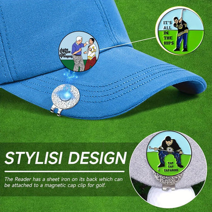 6 Counts Funny Happy Gilmore Golf Ball Marker Sets, Golf Accessories for Men Golfers Dad Boyfriend Retirement Fathers Day