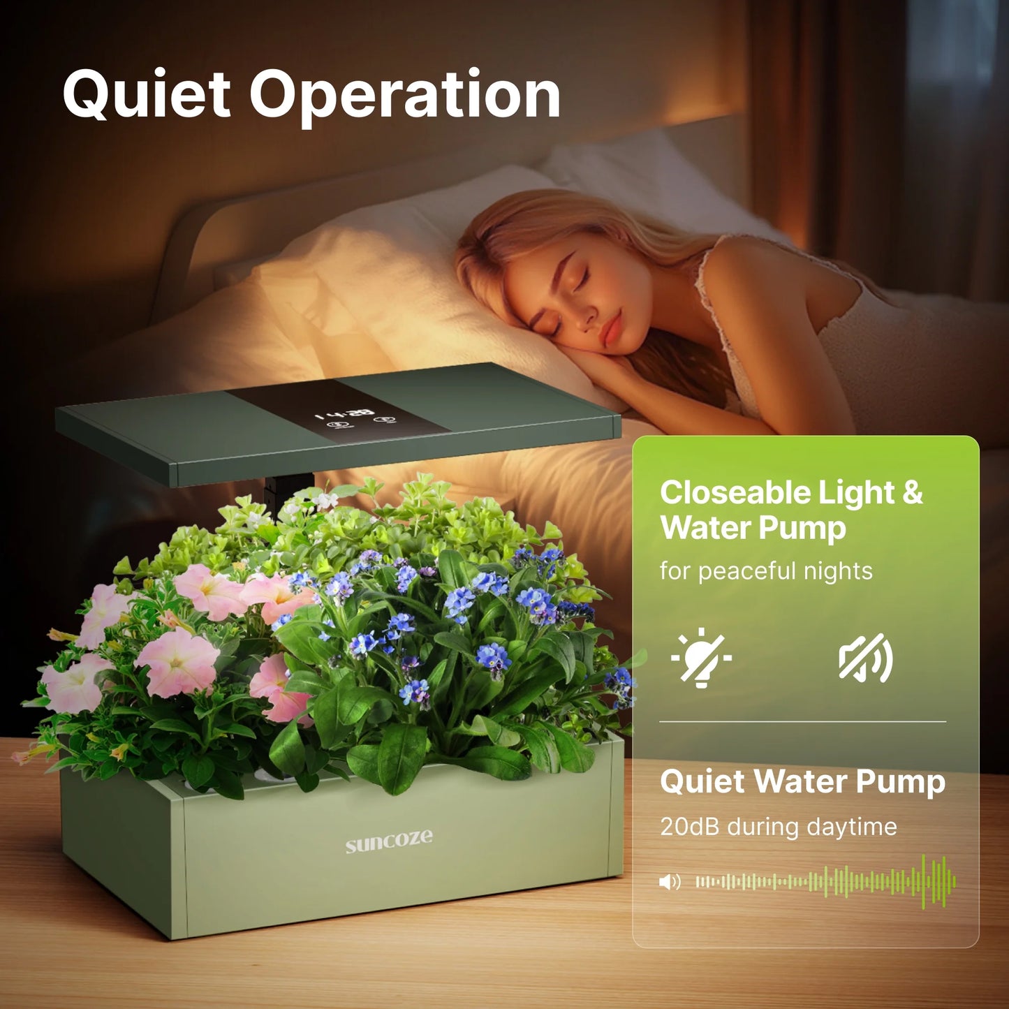 20 Pods Hydroponic Growing System Indoor Herb Garden with Grow Light Germination Starter Kit Green