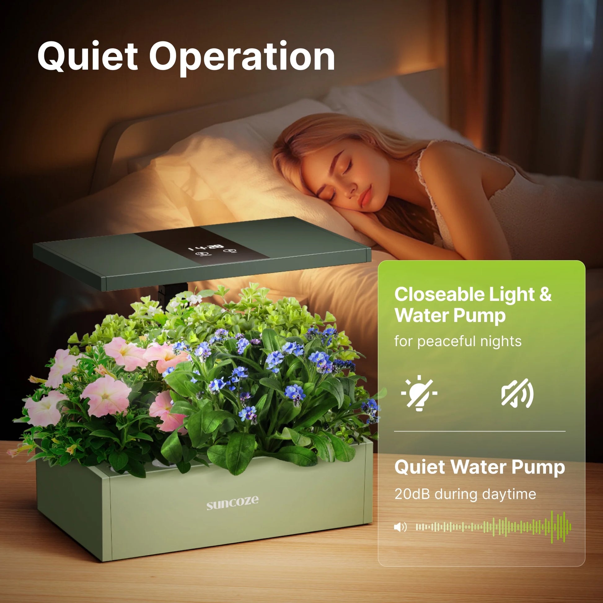 20 Pods Hydroponic Growing System Indoor Herb Garden with Grow Light Germination Starter Kit Green