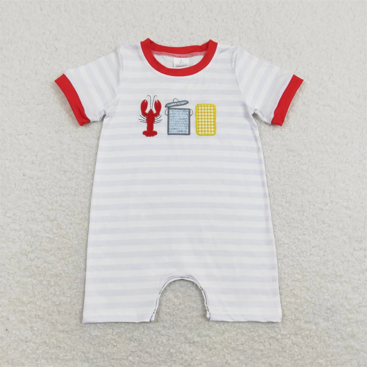 Wholesale Newborn Romper Floral Blue Jumpsuit Embroidery Chicken Toddler Kid Children Summer Matching Baby Boy Girl One-Piece