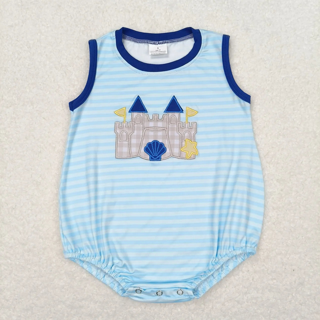 Wholesale Newborn Romper Floral Blue Jumpsuit Embroidery Chicken Toddler Kid Children Summer Matching Baby Boy Girl One-Piece