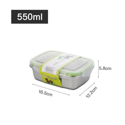 Stainless Steel Food Storage Container Fresh Keeping Crisper Box Insulated Kitchen Sealing Home Office Organizer Kitchen Items