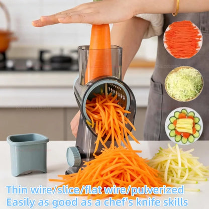 3 In1 Rotary Cheese Grater Vegetable Slicer Nut Grinder Manual Shredder for Fruits Vegetables Nut Butter Kitchen Items Tools