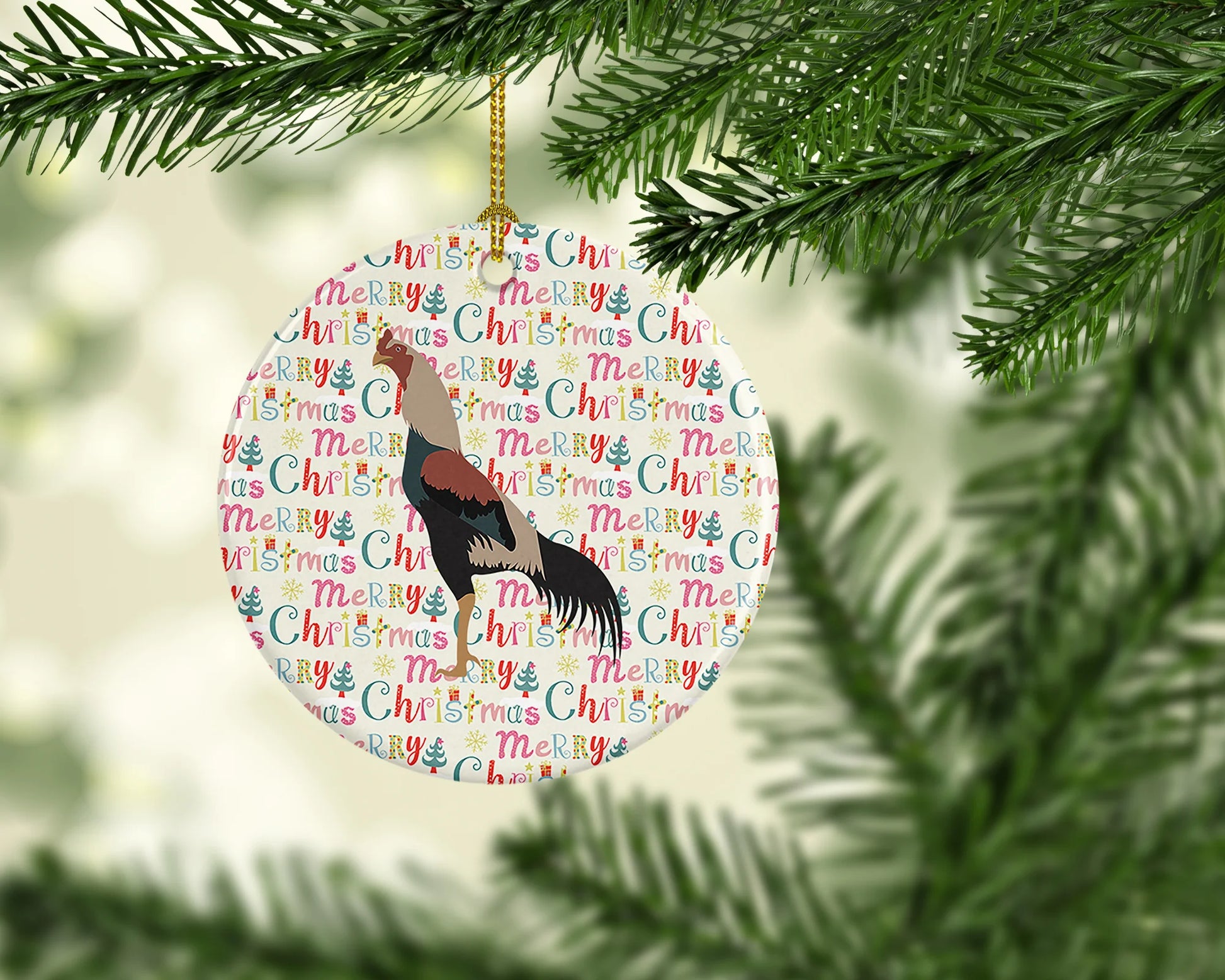 Kulang Chicken Christmas Ceramic Ornament