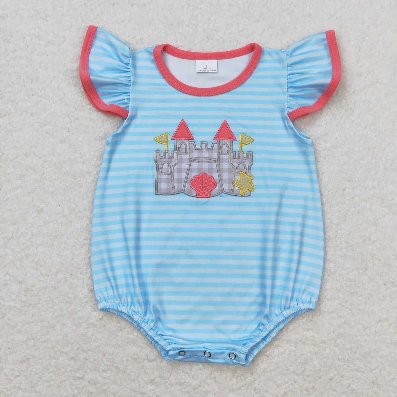 Wholesale Newborn Romper Floral Blue Jumpsuit Embroidery Chicken Toddler Kid Children Summer Matching Baby Boy Girl One-Piece