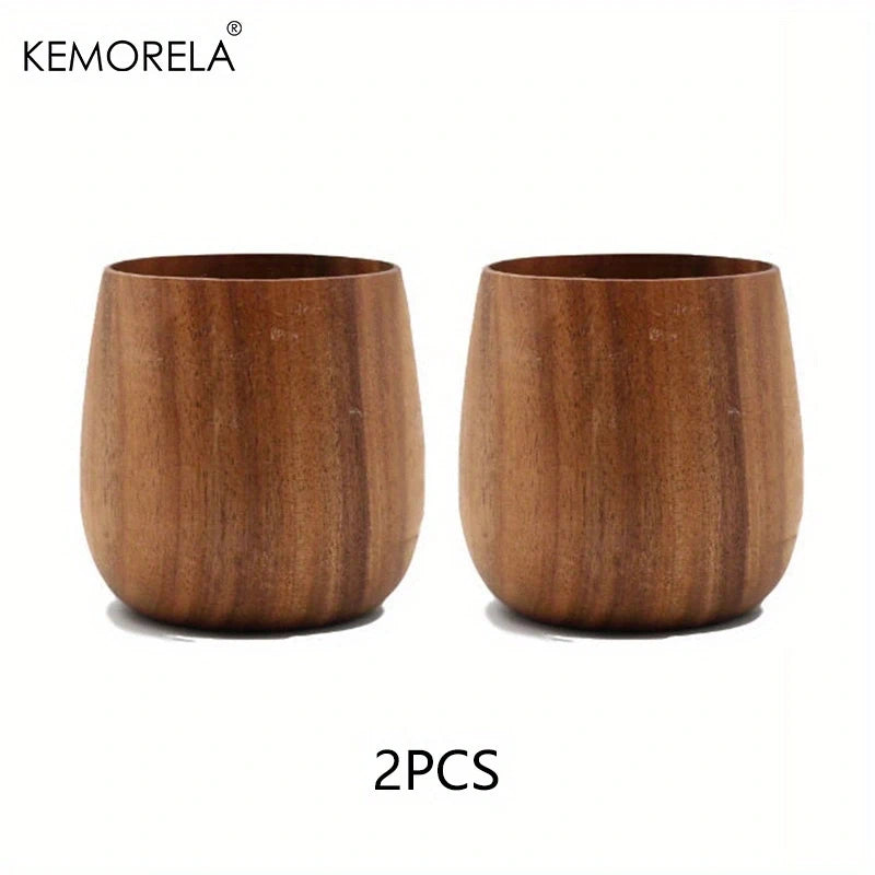 2PCS  Japanese Tea Cup, Wooden Water Cup, Drinking Cups, Summer Winter Drinkware, Home Kitchen Items, 5.7OZ/170ML