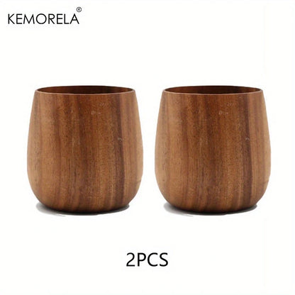 2PCS  Japanese Tea Cup, Wooden Water Cup, Drinking Cups, Summer Winter Drinkware, Home Kitchen Items, 5.7OZ/170ML