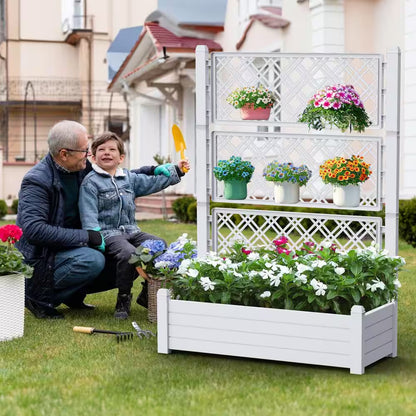 3-Tier Gray Resin Garden Plant Stand