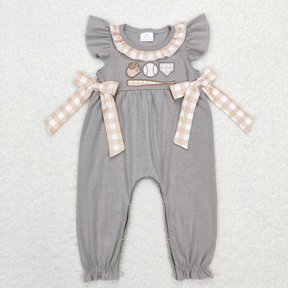 Wholesale Newborn Romper Floral Blue Jumpsuit Embroidery Chicken Toddler Kid Children Summer Matching Baby Boy Girl One-Piece