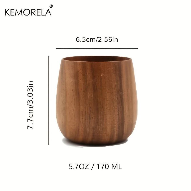 2PCS  Japanese Tea Cup, Wooden Water Cup, Drinking Cups, Summer Winter Drinkware, Home Kitchen Items, 5.7OZ/170ML