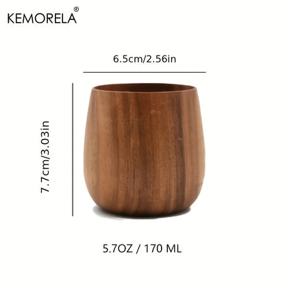 2PCS  Japanese Tea Cup, Wooden Water Cup, Drinking Cups, Summer Winter Drinkware, Home Kitchen Items, 5.7OZ/170ML