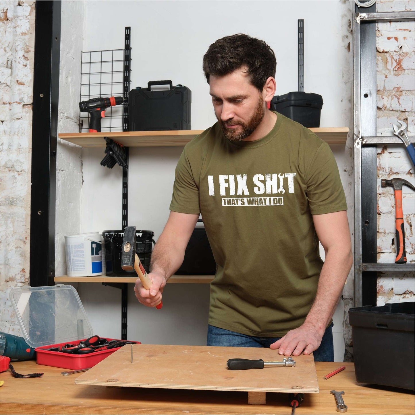 Men'S Funny DIY Garage T-Shirt I Fix Things Shirt Fathers Day Mechanic Shirt