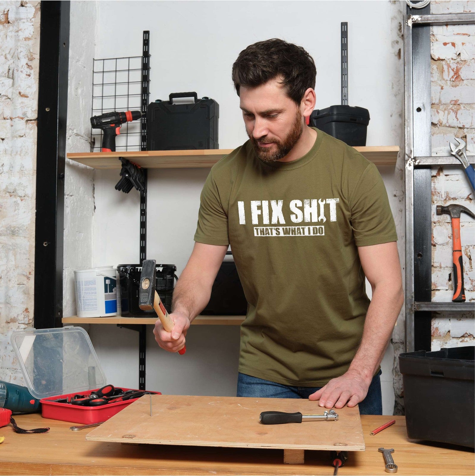 Men'S Funny DIY Garage T-Shirt I Fix Things Shirt Fathers Day Mechanic Shirt