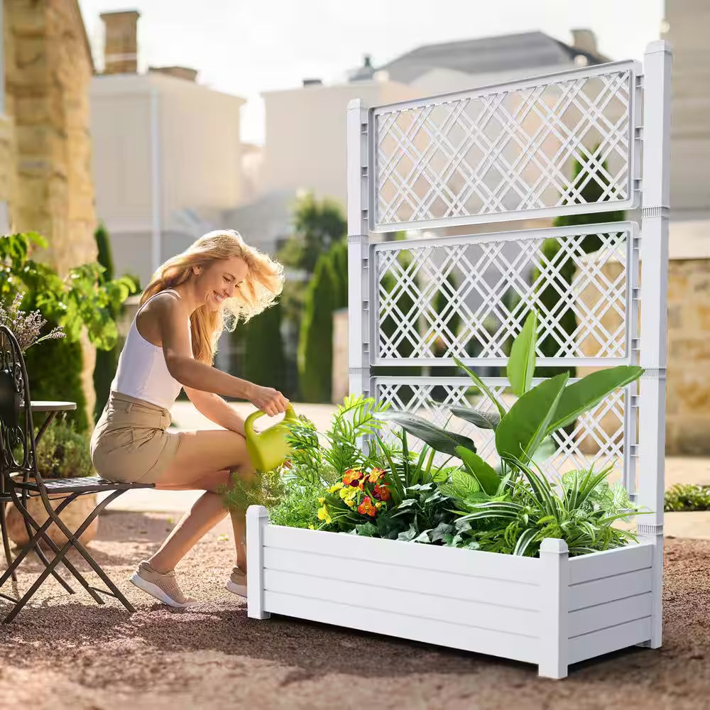 3-Tier Gray Resin Garden Plant Stand