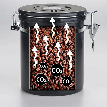 304 Stainless Steel Airtight Tank Coffee Bean Storage Tea Cans Kitchen Moisture-Proof Storage Grain Storage Box Kitchen Items
