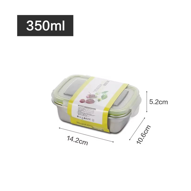 Stainless Steel Food Storage Container Fresh Keeping Crisper Box Insulated Kitchen Sealing Home Office Organizer Kitchen Items