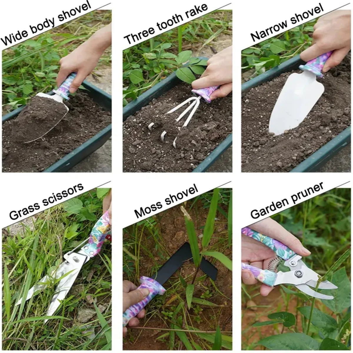 Flower Print Gardening Set, Watering Can/Shovel Gardening Tool Set, Watering Can, Yard, Lawn and Gardening, Hand Gardening Tools