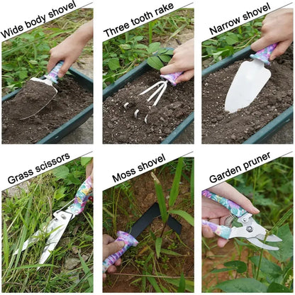 Flower Print Gardening Set, Watering Can/Shovel Gardening Tool Set, Watering Can, Yard, Lawn and Gardening, Hand Gardening Tools