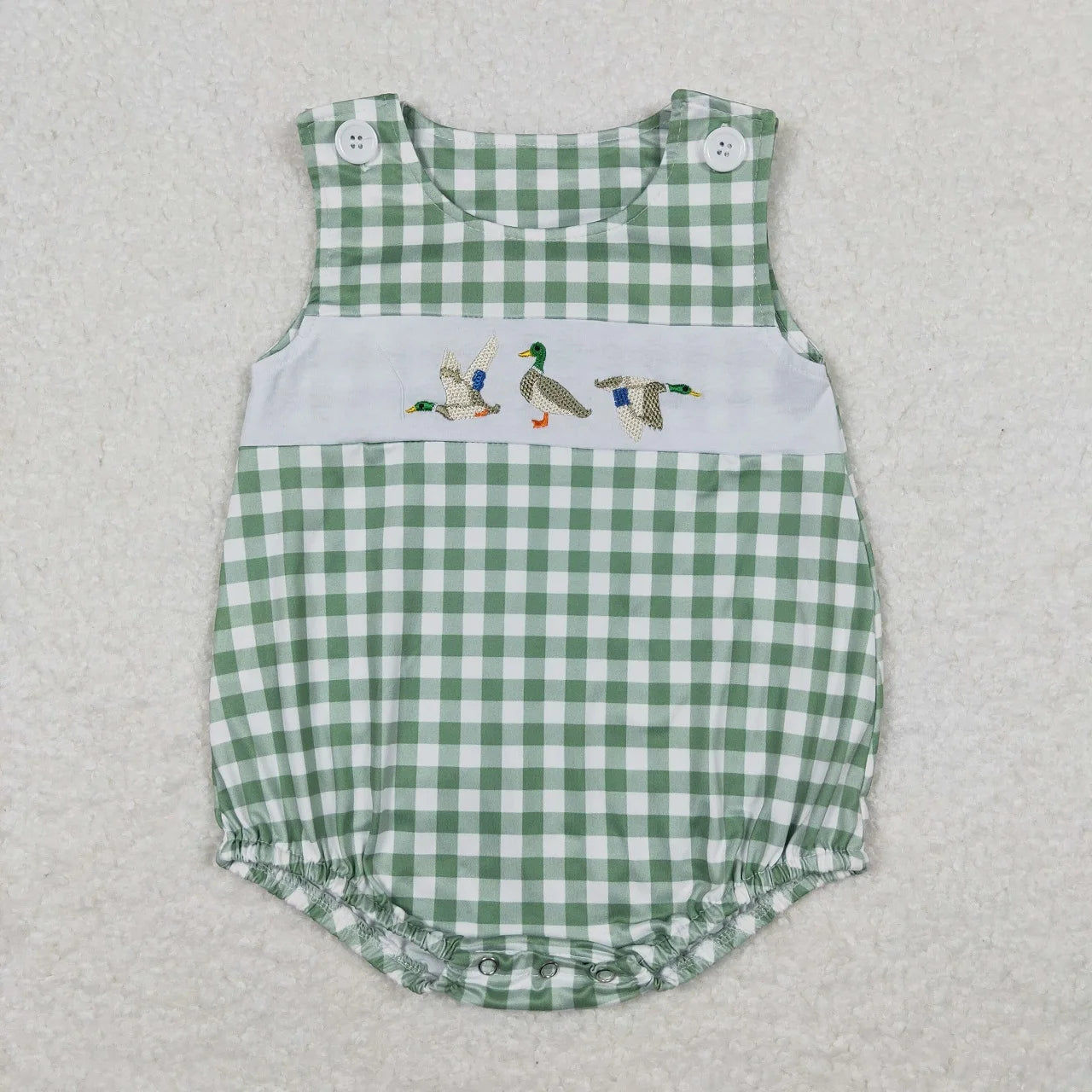 Wholesale Newborn Romper Floral Blue Jumpsuit Embroidery Chicken Toddler Kid Children Summer Matching Baby Boy Girl One-Piece