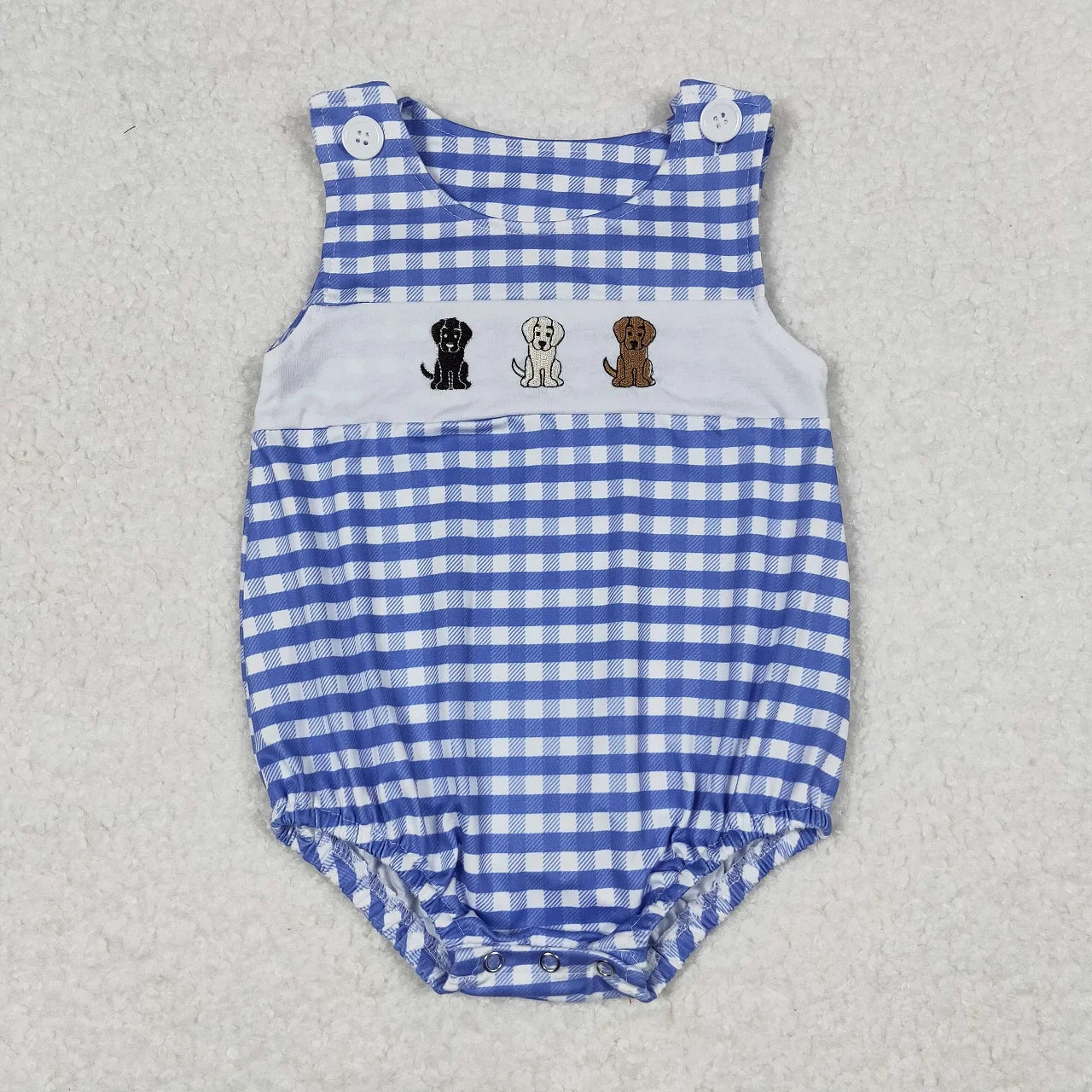 Wholesale Newborn Romper Floral Blue Jumpsuit Embroidery Chicken Toddler Kid Children Summer Matching Baby Boy Girl One-Piece