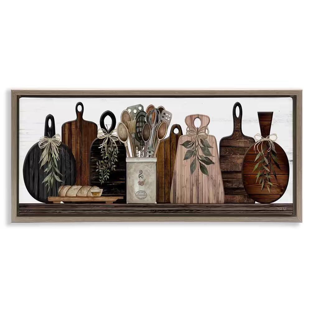 Wooden Kitchen Items by Cindy Jacobs Brown Floater Frame Graphic Art Print Food 25 In. X 11 In.