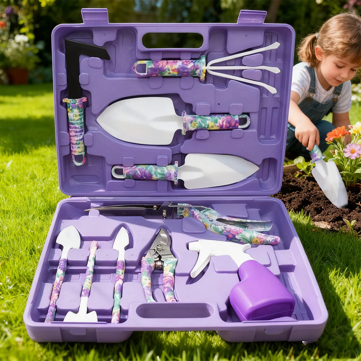Flower Print Gardening Set, Watering Can/Shovel Gardening Tool Set, Watering Can, Yard, Lawn and Gardening, Hand Gardening Tools