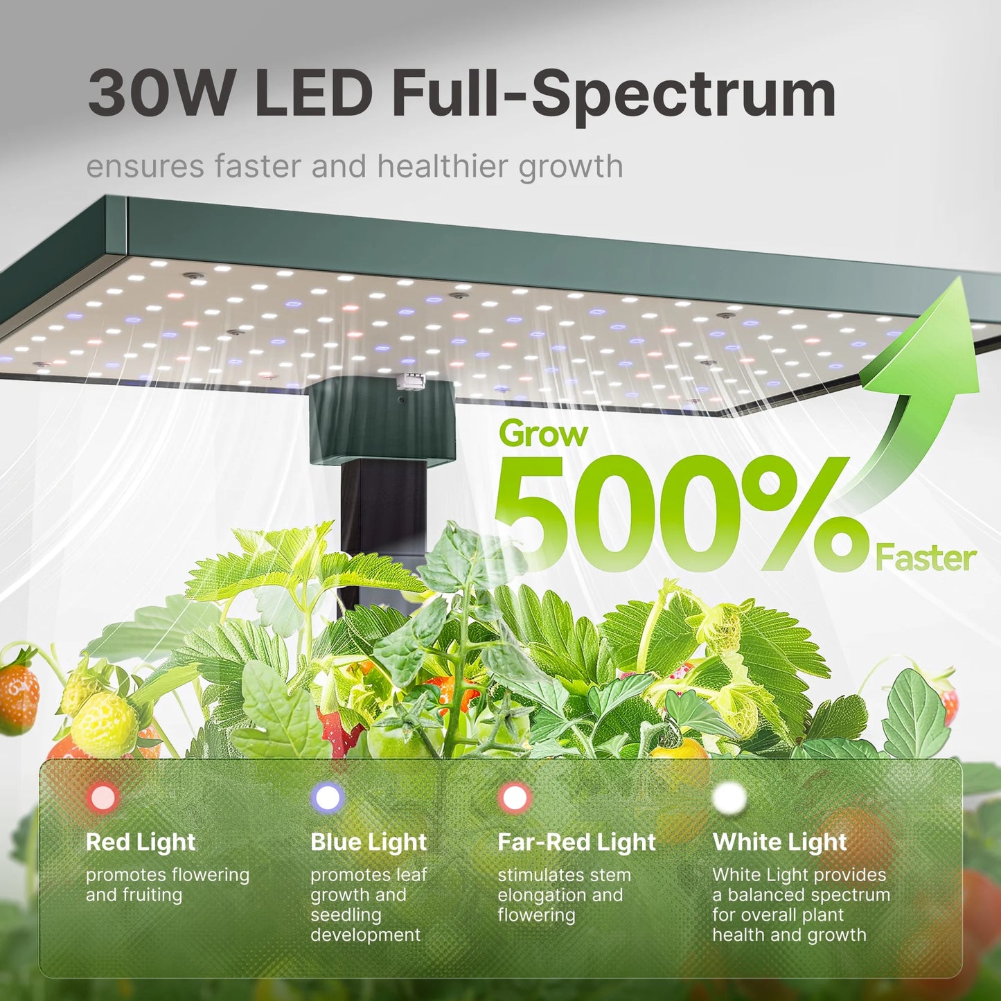 20 Pods Hydroponic Growing System Indoor Herb Garden with Grow Light Germination Starter Kit Green