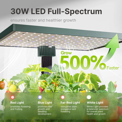 20 Pods Hydroponic Growing System Indoor Herb Garden with Grow Light Germination Starter Kit Green