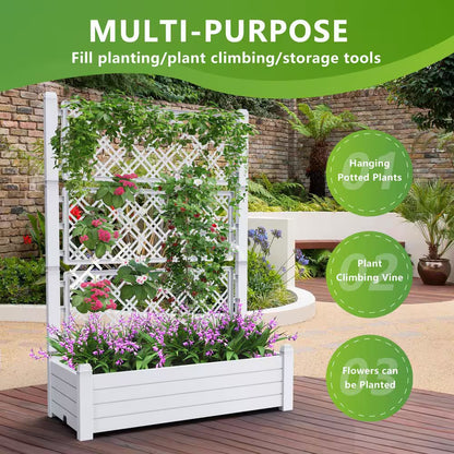 3-Tier Gray Resin Garden Plant Stand