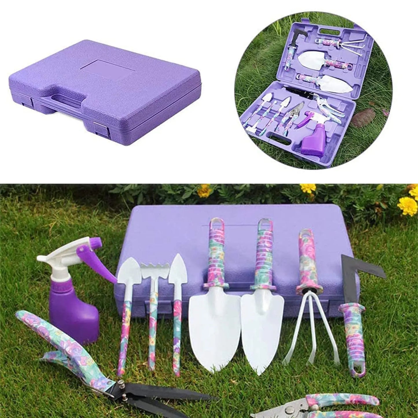 Flower Print Gardening Set, Watering Can/Shovel Gardening Tool Set, Watering Can, Yard, Lawn and Gardening, Hand Gardening Tools