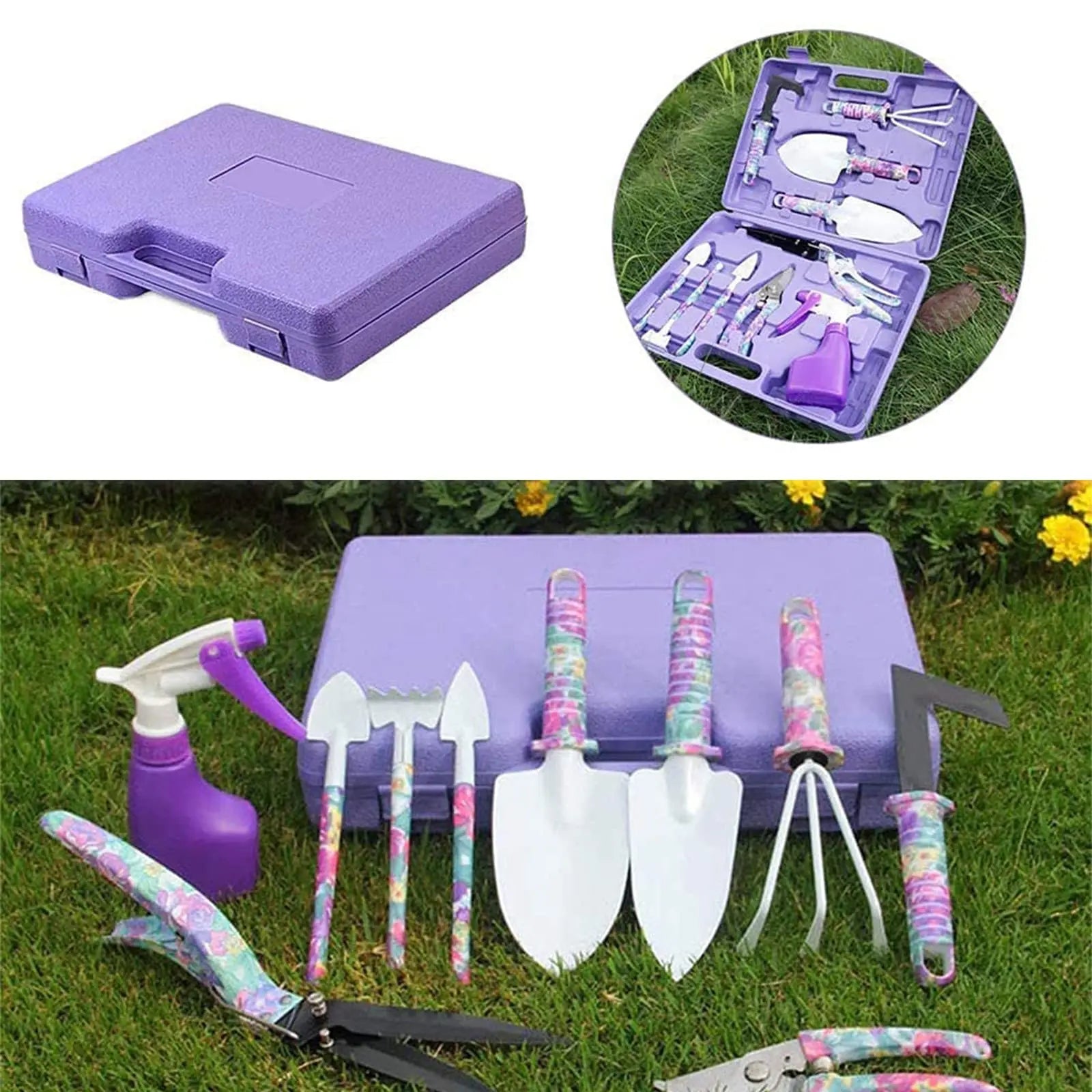 Flower Print Gardening Set, Watering Can/Shovel Gardening Tool Set, Watering Can, Yard, Lawn and Gardening, Hand Gardening Tools