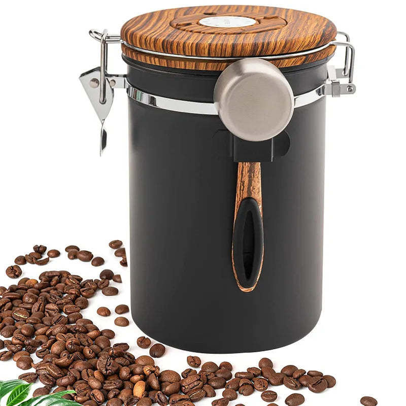 304 Stainless Steel Airtight Tank Coffee Bean Storage Tea Cans Kitchen Moisture-Proof Storage Grain Storage Box Kitchen Items