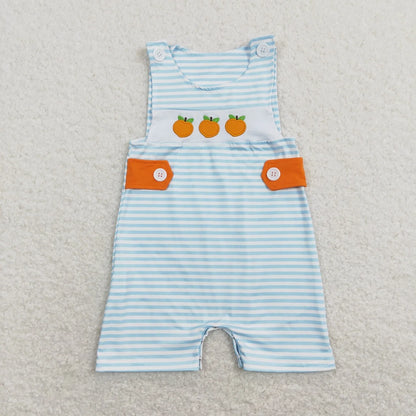 Wholesale Newborn Romper Floral Blue Jumpsuit Embroidery Chicken Toddler Kid Children Summer Matching Baby Boy Girl One-Piece